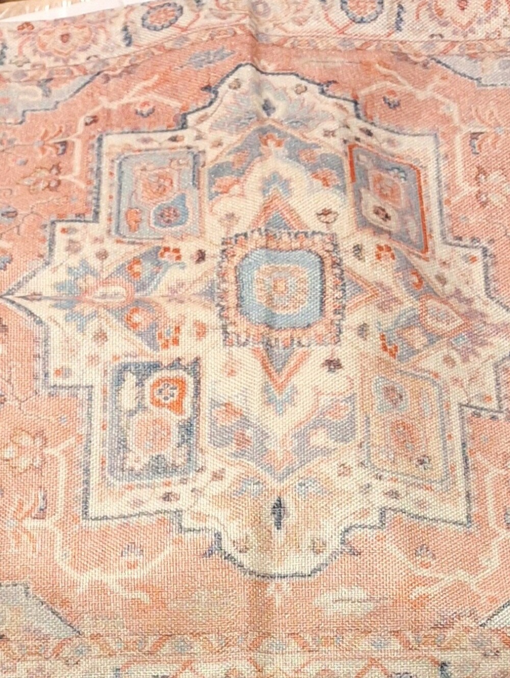 Set of 2 Boho Medallion Pillow Covers Pink Teal Linen Blend Square 16x16 - Picture 2 of 3